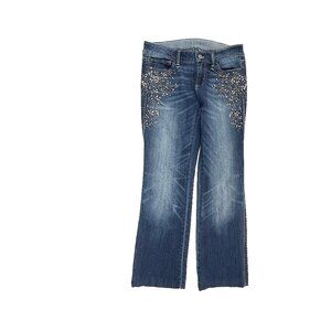 White House Black Market The Boot Beaded Detail Women's size 2P Blue Jeans